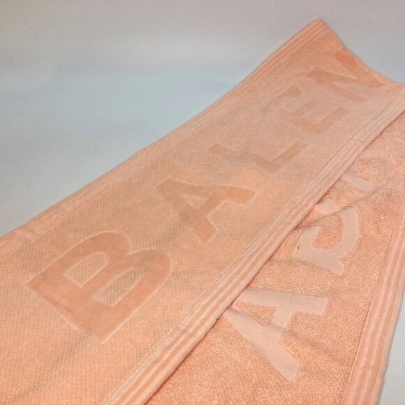 BALENCIAGA 535525 logo sports towel/beach towel set/fabric towel Pink Beige - Picture 12 of 12